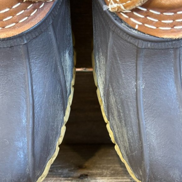 Womens LL Bean Brown Leather Waterproof Unlined Winter‎ Duck Boots Size 8 M GUC - Picture 5 of 5